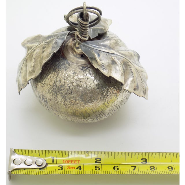 Vintage Italian Handmade Genuine Silver Tangerine/Mandarin Traditional Italian Christmas Decoration For Sale - Image 11 of 11