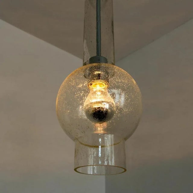 Gold Vintage German Hand Blown Glass Tube Pendant Lights from Staff Lights, 1970s, Set of 2 For Sale - Image 8 of 11