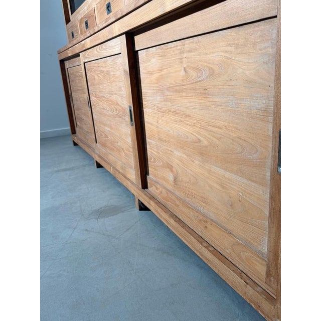 Large Teak Display Storage Cabinet For Sale - Image 4 of 7