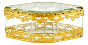 Late 19th Century Cut Crystal Gilded Bronze Casket Box