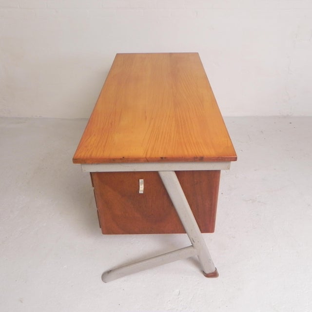 Industrial Desk with Drawer Units, Belgium, 1960s For Sale - Image 9 of 18