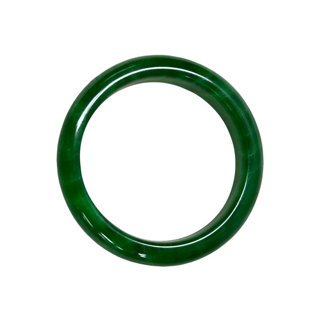 2.3" Chinese Green Color Jade Stone Bracelet Bangle For Sale - Image 4 of 9