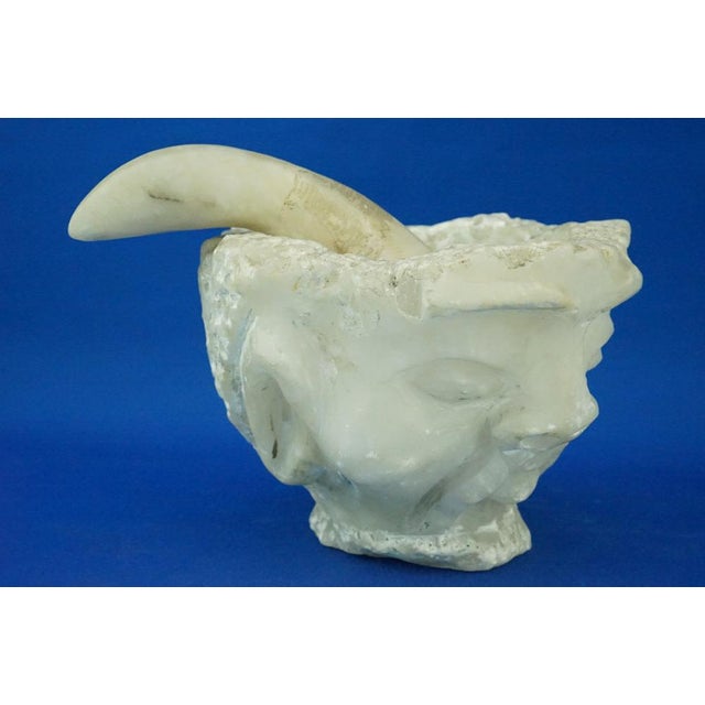 Anthropomorphic Marble Mortar with a Face by Ernesto Canto Da Maya, 1800s For Sale - Image 6 of 18