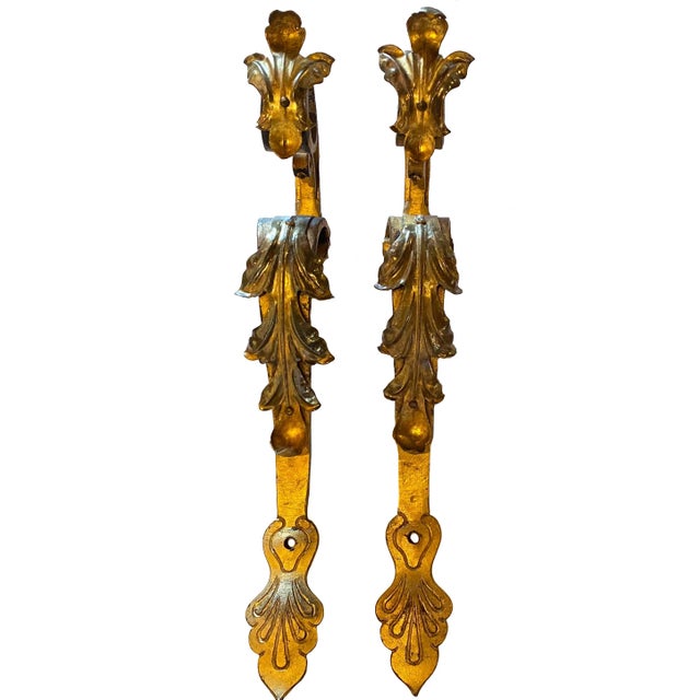 1930s Spanish Revival Curtain Rod Brackets - a Pair For Sale - Image 9 of 9