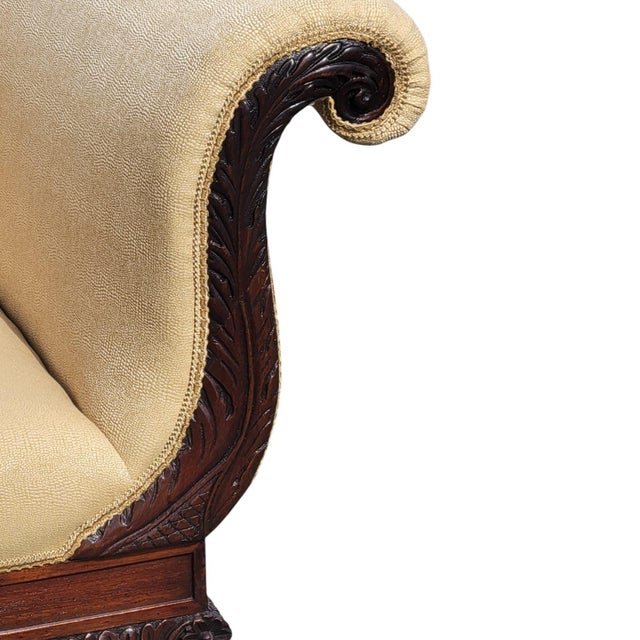 19th-Century American Federal Mahogany Sofa, Newly Upholstered For Sale - Image 16 of 18