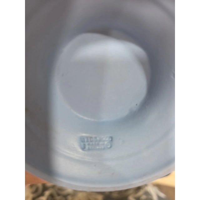 Mid-Century Modern Vintage Mid-Century Modern Wedgwood Jasperware Acanthus and Bullrush Blue Vase For Sale - Image 3 of 4
