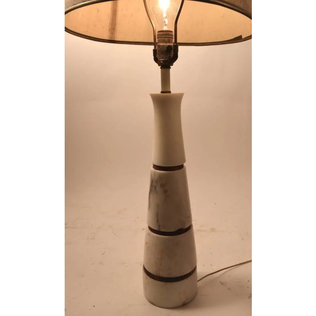 Mid-Century Modern Modernist Italian Marble Lamp For Sale - Image 3 of 9