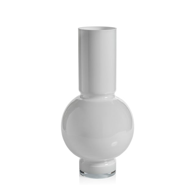 Contemporary Chaumont Glass Vase, White Opal For Sale - Image 3 of 3