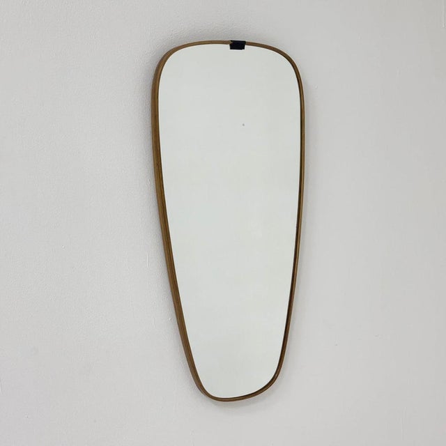 Mid Century asymmetric Original kidney wall mirror by schon form Germany 60s the mirror is MADE in GERMANY Nierenspiegel...