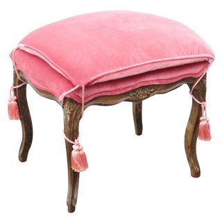 Louis XVI Style Carved Upholstered Bench For Sale