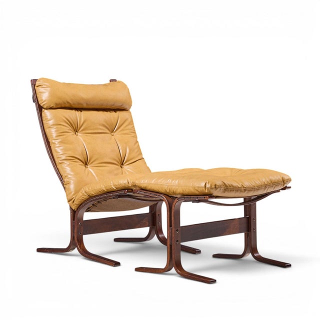 Westnofa Mid Century Norwegian Siesta Bentwood Lounge Chairs - Pair With Ottoman For Sale - Image 12 of 13