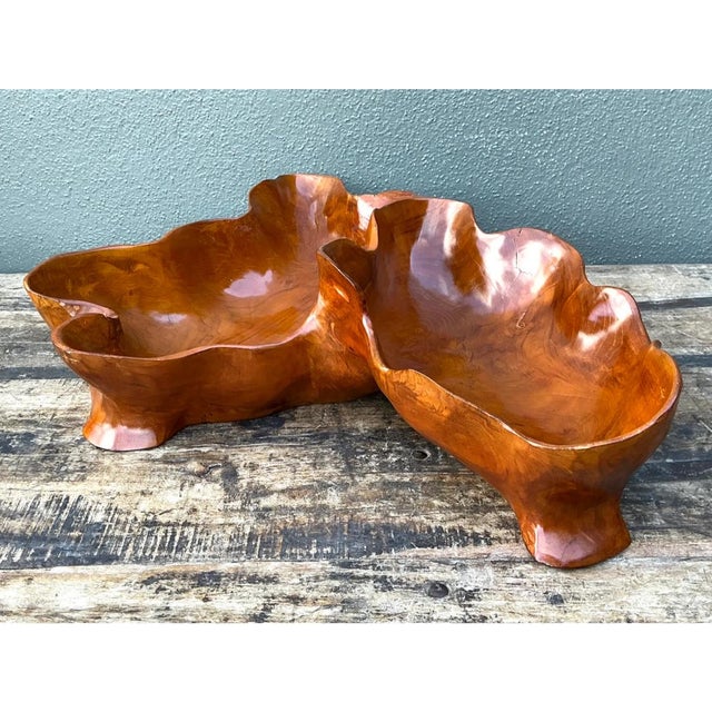 Vintage Organic Form Wood Bowl For Sale - Image 9 of 14