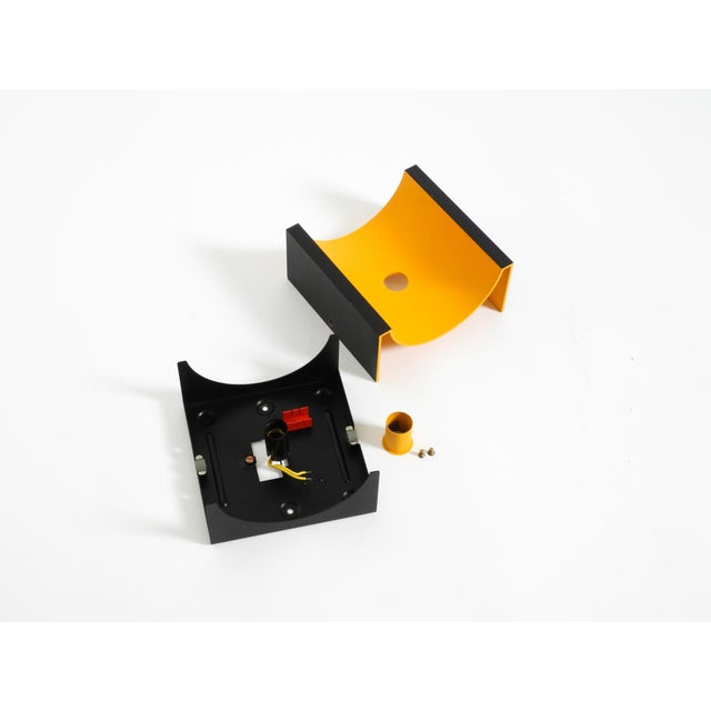 Space Age Metal Wall Lamps in Yellow and Black by Klaus Hempel for Kaiser Leuchten, 1960s, Set of 2 For Sale - Image 15 of 18