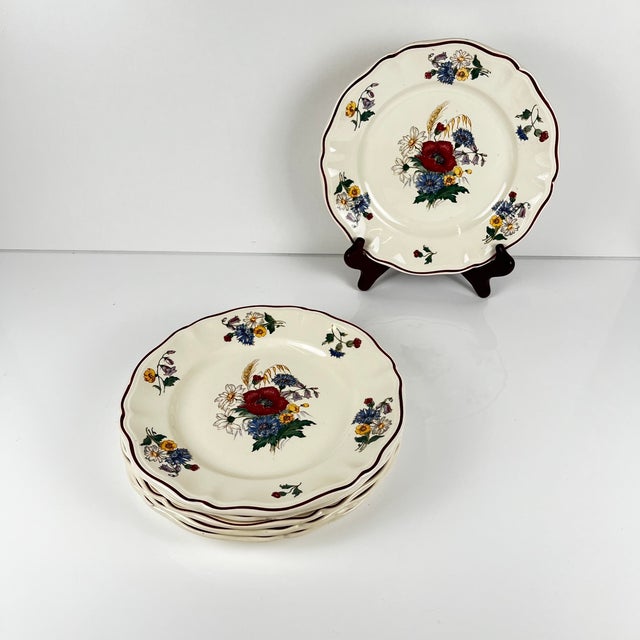 20th Century Agreste Dinner Plates from Sarreguemines, 1970s, Set of 6 For Sale - Image 3 of 13