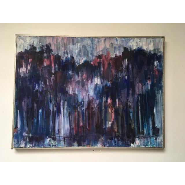 Large Signed Abstract Expressionist Painting by Schaeffer in Custom Silver Frame For Sale - Image 9 of 9