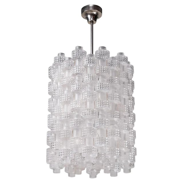 Large Chandelier Model Festival attributed to Gert Nyström for Orrefors, 1960s For Sale