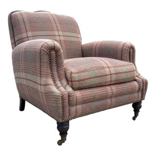 A. Rudin No. 591 Plaid Wool Tweed Lounge Club Chair For Sale