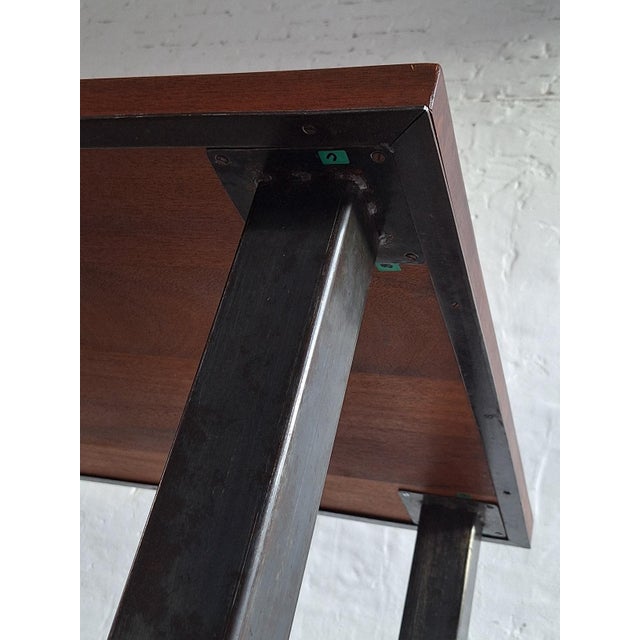 Mid-Century Modern Mid-Century Modern Brutalist Teak and Patinated Steel Dining Table, 1960s For Sale - Image 3 of 15