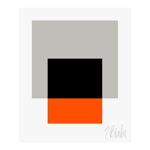 The Interaction of Gray, Black and Orange Fine Art Print 30" X 40" by Liz Roache For Sale
