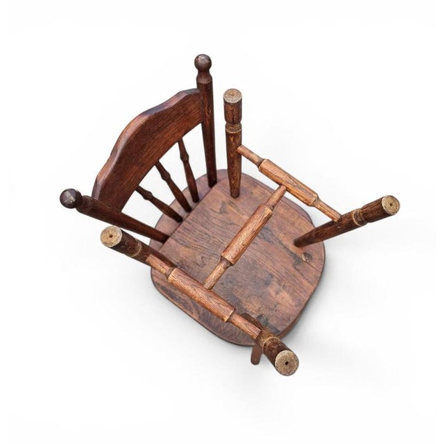 Victorian Oak Children's Stick Back Chairs, 1960s, Set of 2 For Sale - Image 11 of 15