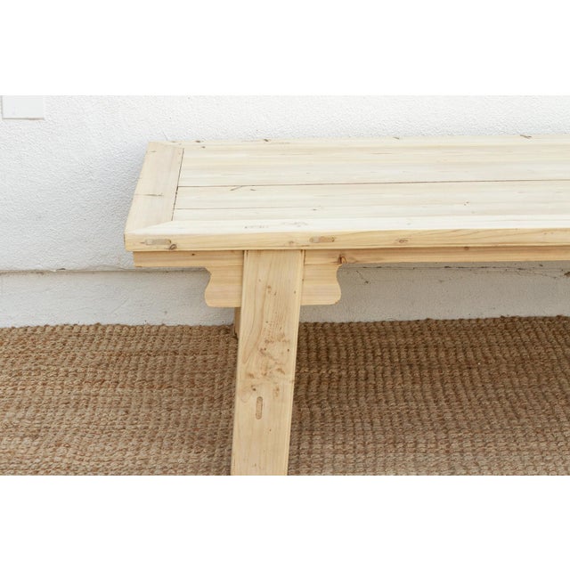 1960s Large Bleached Wood Ming Dynasty Style Coffee Table For Sale - Image 5 of 10