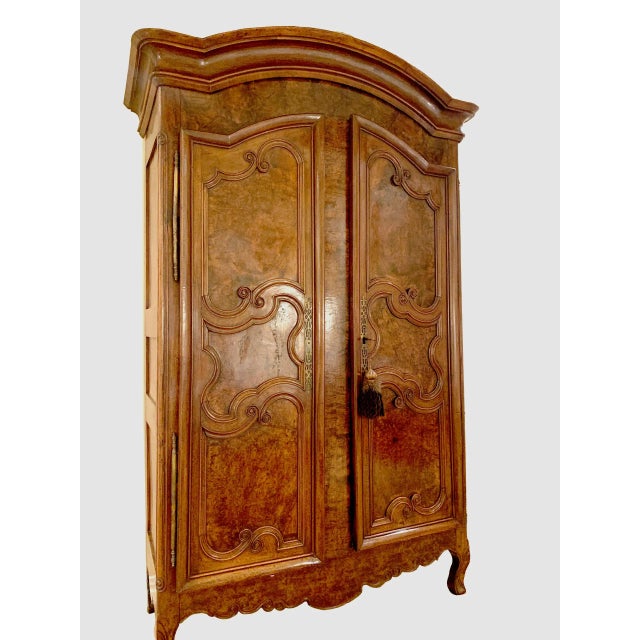Antique 18th Century Burled Walnut Armoire For Sale - Image 9 of 9