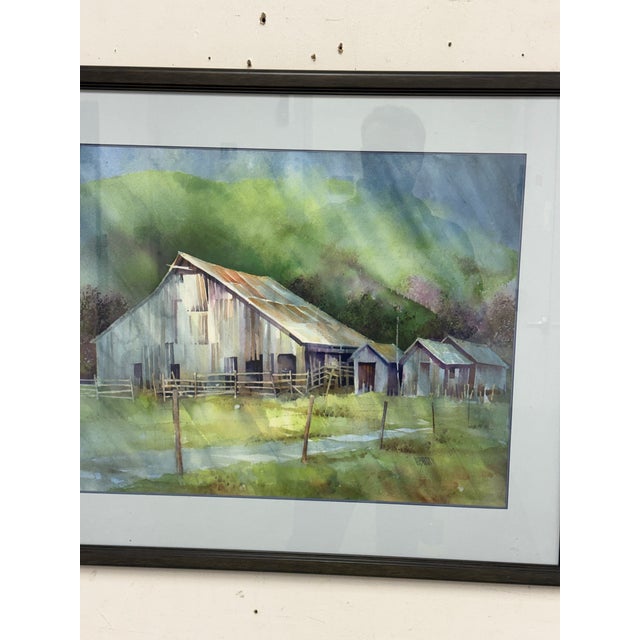 Hal Booth East Bay Barn Tassajara Road Framed Watercolor, Circa 1996 For Sale In San Francisco - Image 6 of 11