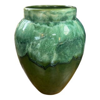 Vintage Drip Glazed Pottery Urn For Sale