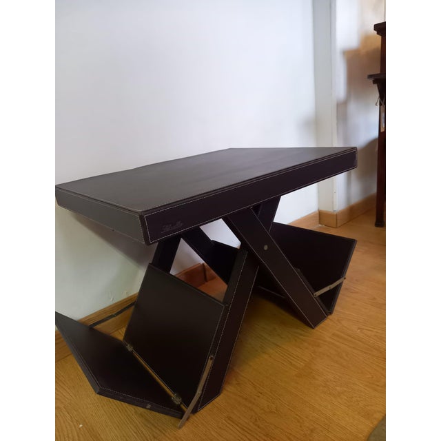 Vintage Eco-Leather Magazine Rack from Schoeller, 2010 For Sale - Image 3 of 12