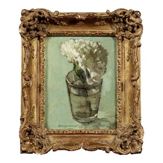 Edward Henry Molyneux (British, 1891-1974) Oil Painting on Canvas - Flowers in a Glass, 1955 For Sale