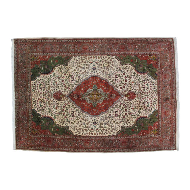 1960s Vintage Persian Tabriz Rug - 8′3″ × 11′8″ For Sale