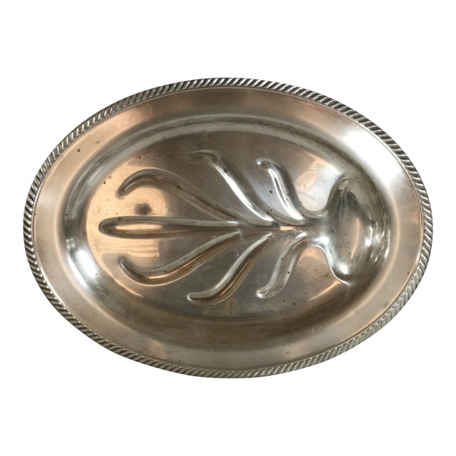 Vintage Oneida Ltd Silversmith Footed Meat Tray For Sale