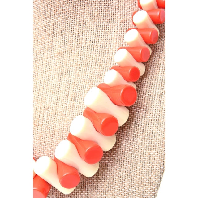 White 1990s French Sculptural Resin Collar Necklace Orange, Off White For Sale - Image 8 of 9