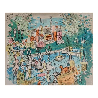 Vintage Mid Century Charles Cobelle Le Pont by Lithograph For Sale