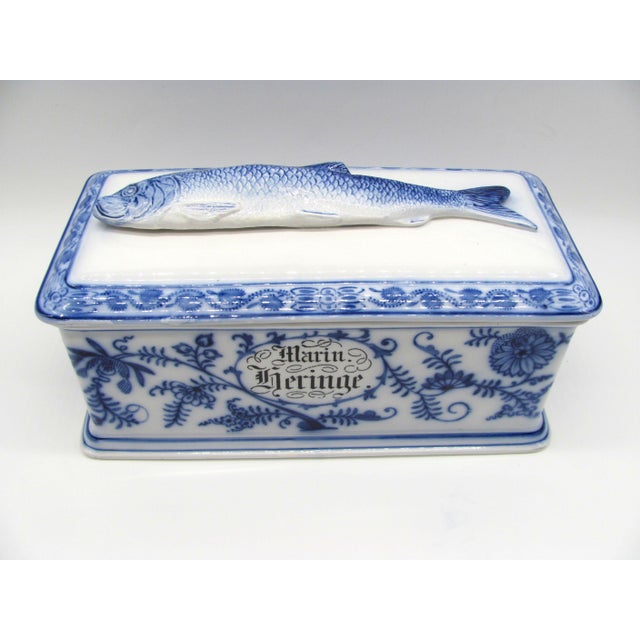 Produced sometime between 1874 and 1909, this scarce Villeroy & Boch Herring Box is in immaculate condition, save the...