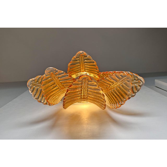 Mid-Century Modern Vintage Murano Amber Felci Glass Wall Sconces, 1990s, Set of 2 For Sale - Image 3 of 18