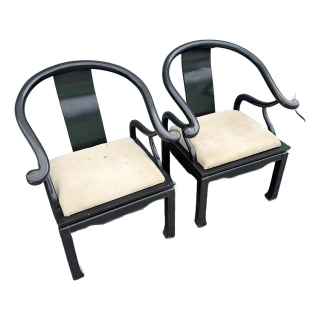 Jame Mont Style Horseshoe Chairs - A Pair For Sale