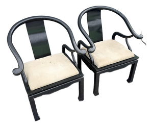 Jame Mont Style Horseshoe Chairs - A Pair