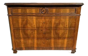 19th Century Louis Philippe Burl Walnut Chest of Drawer / Commodes