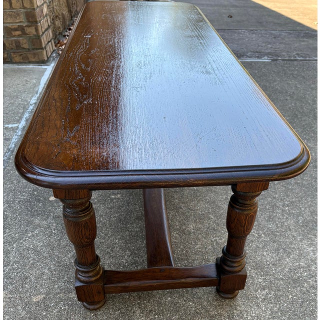 Brown Vintage Rustic Coffee Table With Two Drawers For Sale - Image 8 of 10
