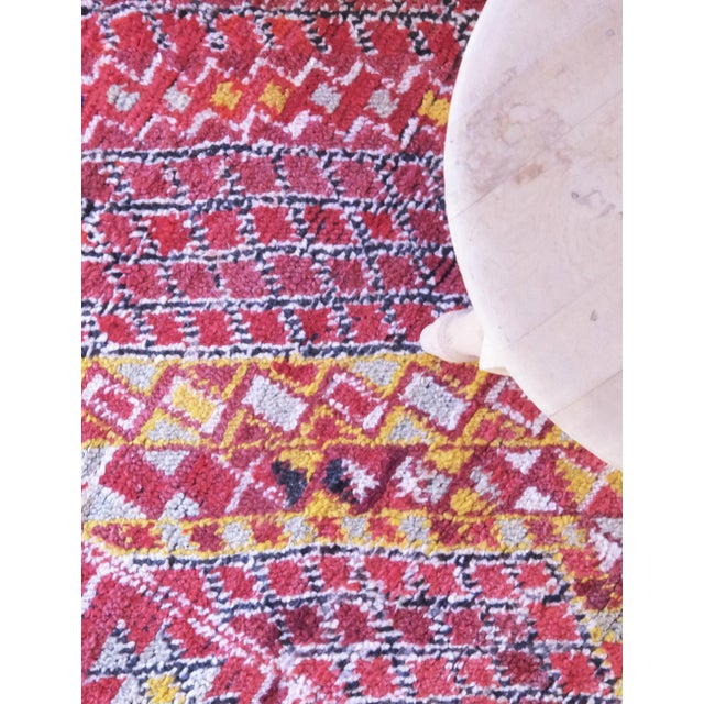 Red Collectible Moroccan Wool Rug - 11.3 X 6.1 Ft For Sale In Cleveland - Image 6 of 8