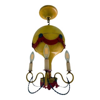 Vintage Maison Jansen Toleware Hot Air Balloon Chandelier For Sale