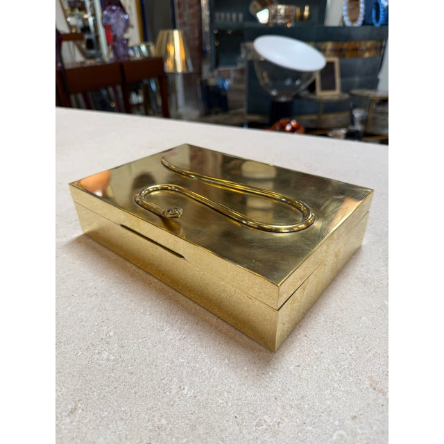 1970s Italian Brass Box With Sculptural Snake Motif, Mid-Century For Sale - Image 5 of 8