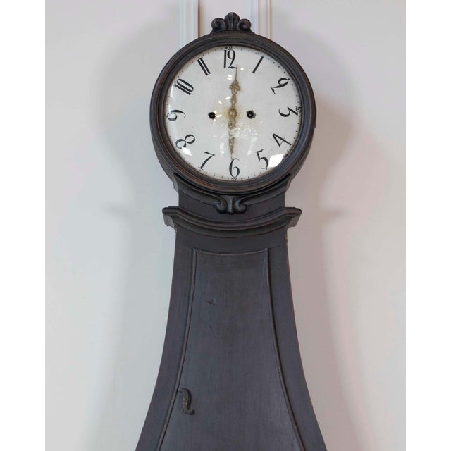 19th Century Swedish Mora Clock in Black Paint For Sale - Image 10 of 11