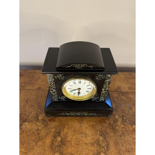 Antique Victorian Marble Mantle Clock, 1880 For Sale - Image 6 of 7