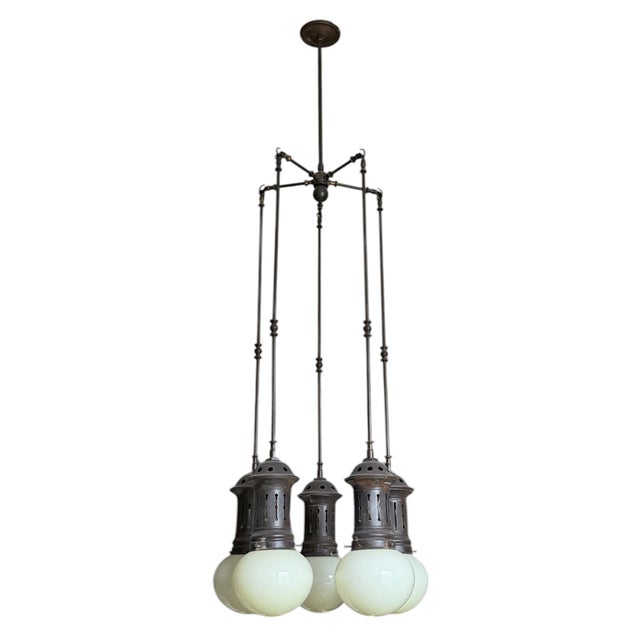 Late 20th Century American Five-Arm Chandelier For Sale In Chicago - Image 6 of 13