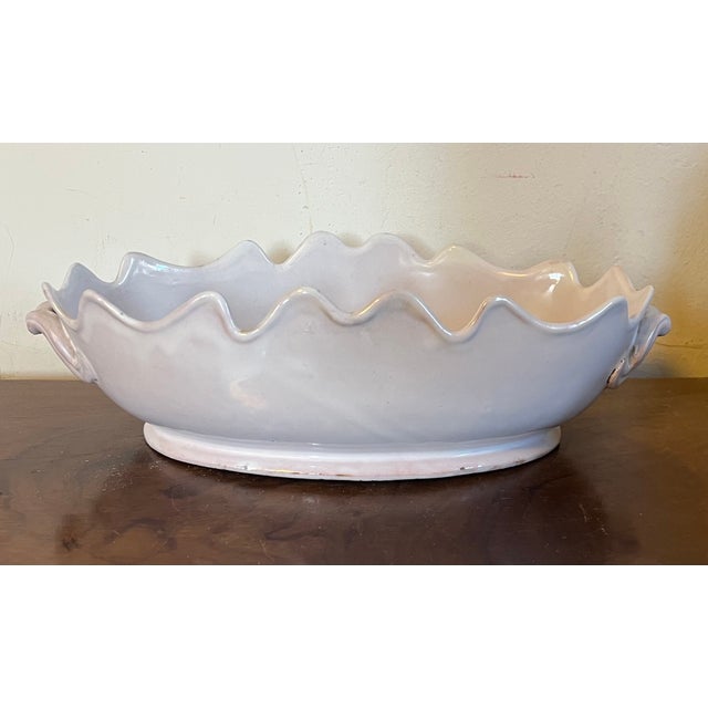 Ceramic Antique 18th Century French Louis XVI Tin Glaze Delft Faience Monteith Jardiniere Cachepot For Sale - Image 7 of 13