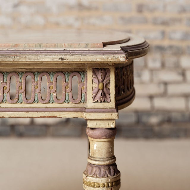 French 19th Century French Light Wood Base & Marble Top Table For Sale - Image 3 of 6