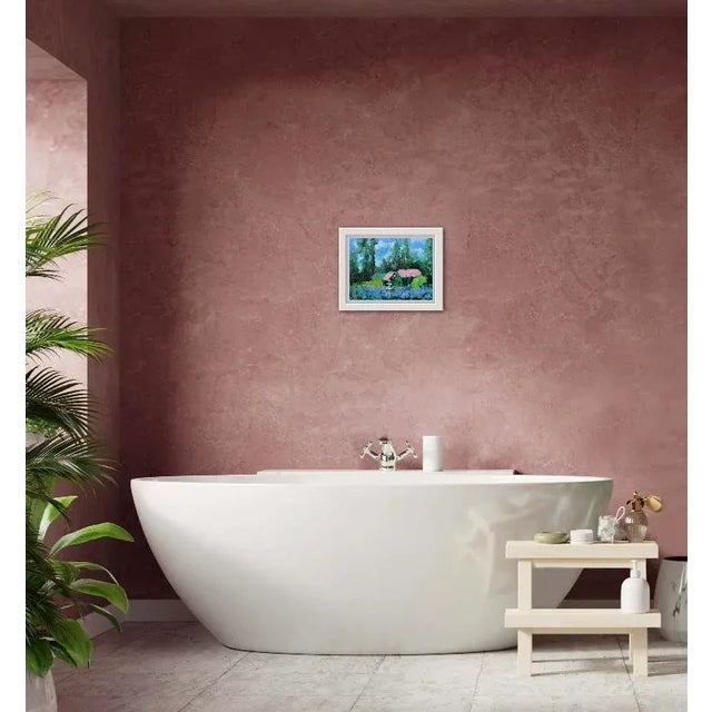 Contemporary Desertscapes — Lavender Farm Modern Impressionist Oil Painting Landscape For Sale - Image 3 of 5