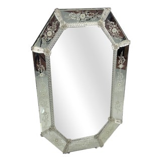 Large Venetian Wall Mirror in Murano Glass, 1950s For Sale
